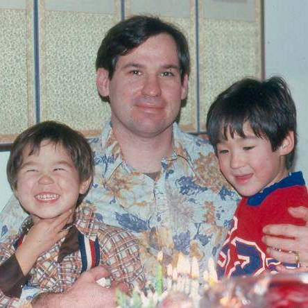 Chris with Zachary and Simon in 1980