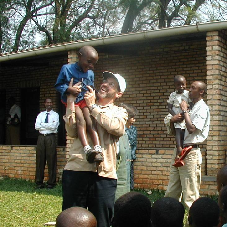 Chris in Butare, Rwanda, in 2004