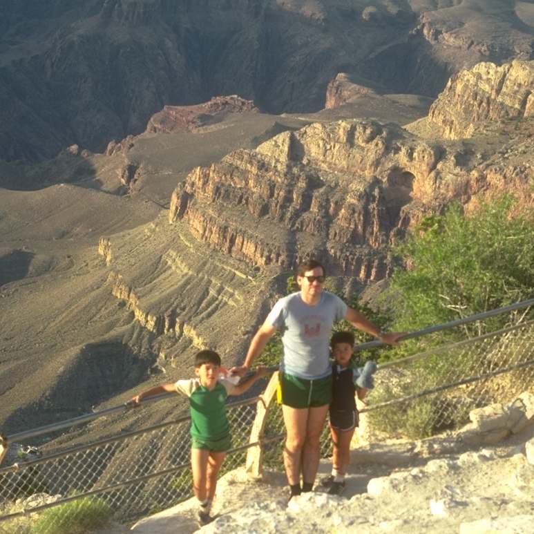 Chris with Zachary & Simon at Grand Canyon in 1983