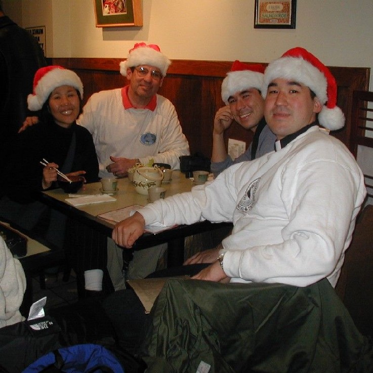 Family at SF Resaurant in 2001