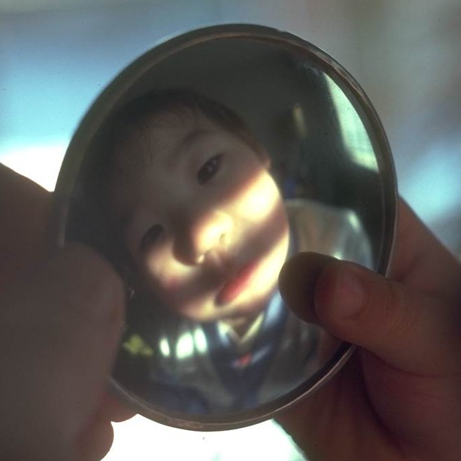 Zachary in the mirror in Virginia in 1977