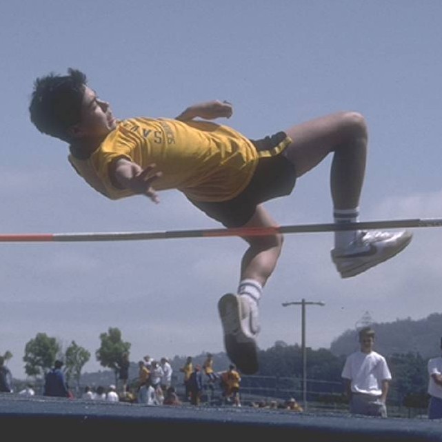 Simon high-jumping for Tam High in 1992