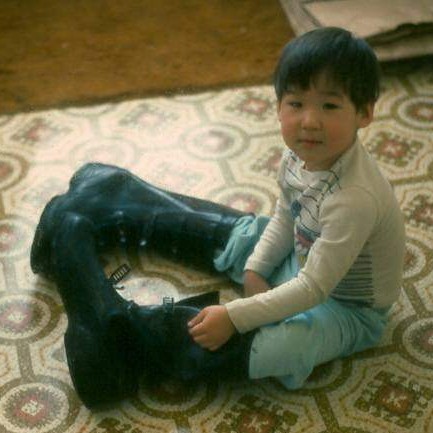 Zachary in his dad's boots ~ FLW in 1978