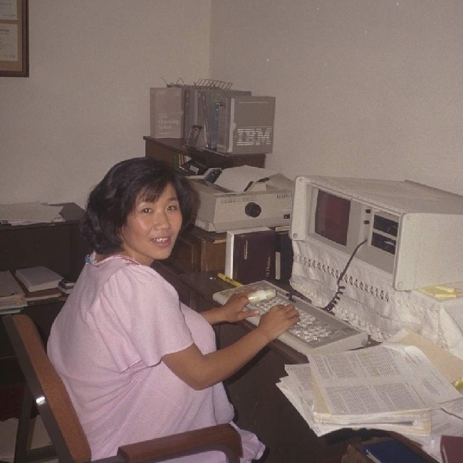 Kim with IBM Lugable in 1986 in Tomah