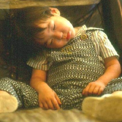 Zachary snoozing in Longview in 1976